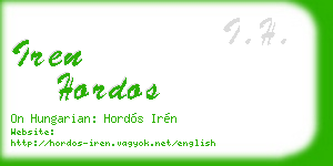 iren hordos business card