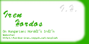 iren hordos business card